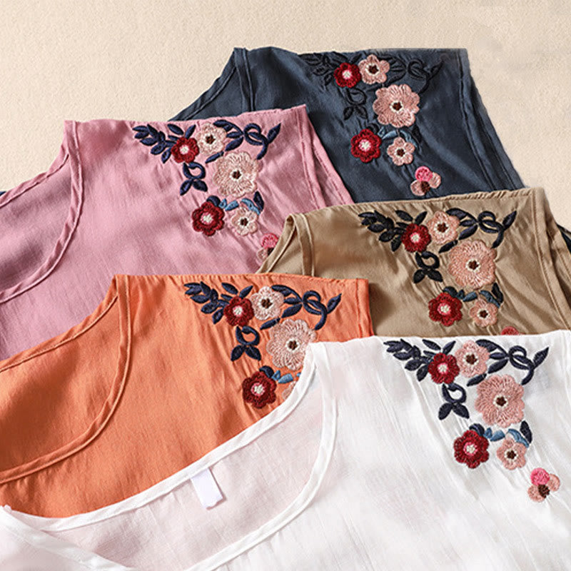 Tactile Cotton Linen Embroidered Mindful Meditation Vest