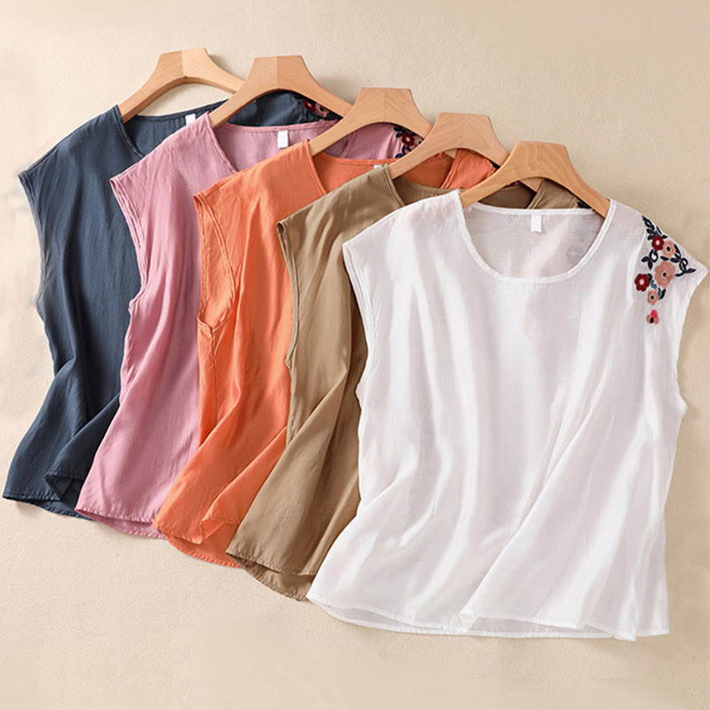 Tactile Cotton Linen Embroidered Mindful Meditation Vest