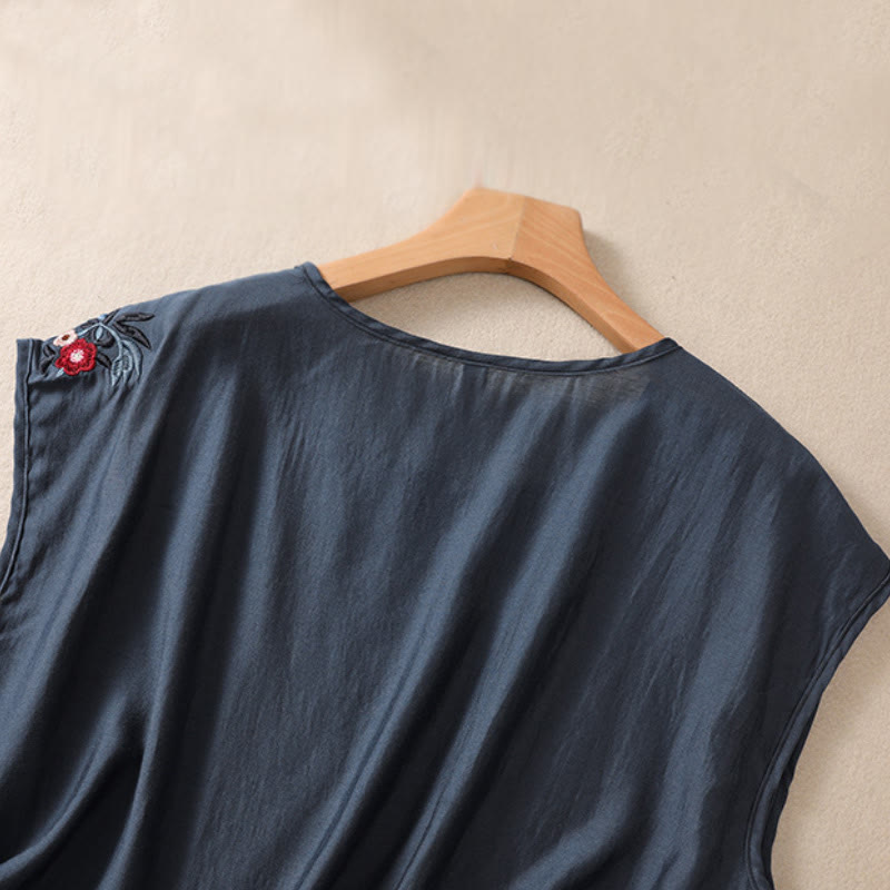 Tactile Cotton Linen Embroidered Mindful Meditation Vest
