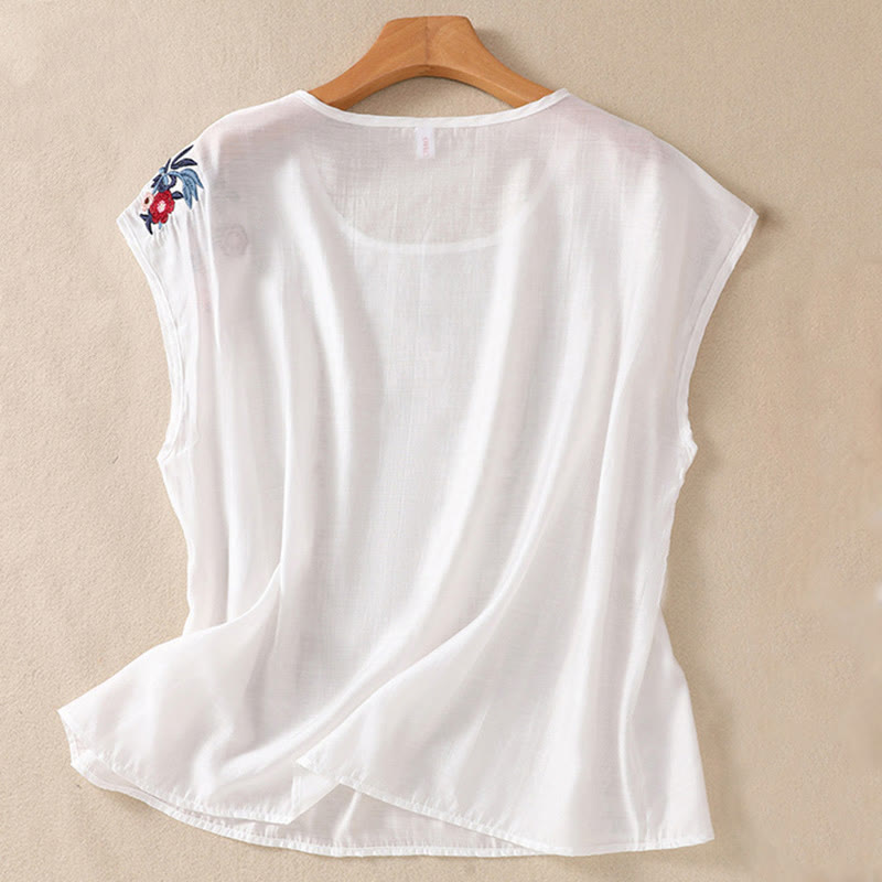 Tactile Cotton Linen Embroidered Mindful Meditation Vest