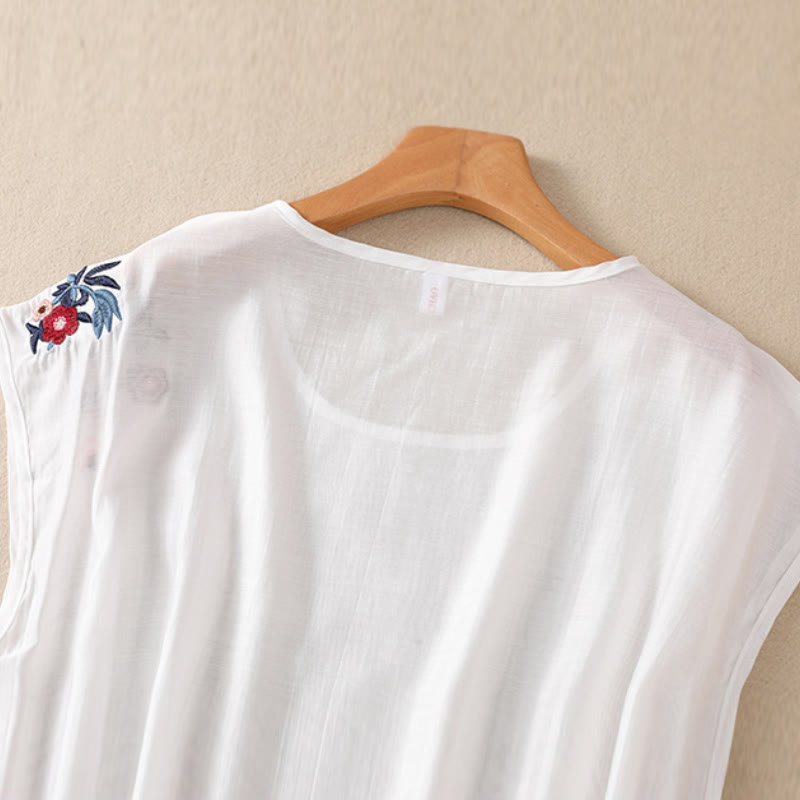 Tactile Cotton Linen Embroidered Mindful Meditation Vest