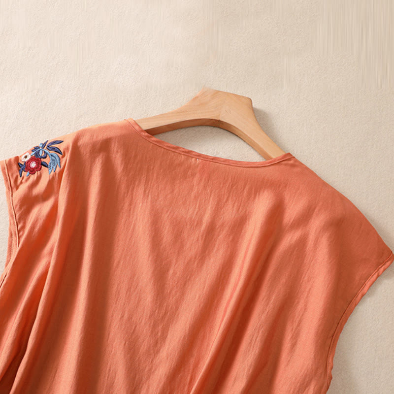 Tactile Cotton Linen Embroidered Mindful Meditation Vest