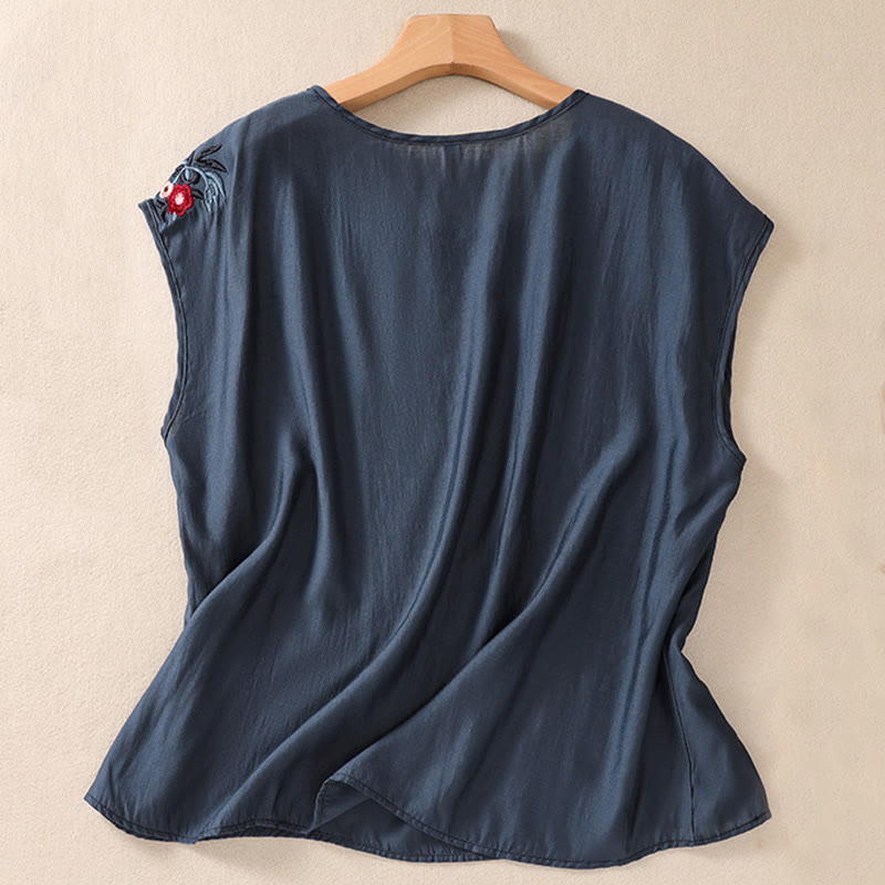 Tactile Cotton Linen Embroidered Mindful Meditation Vest