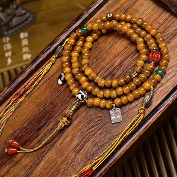 Tibetan 108 Beads Bone Beads Dzi Bead Keep Away Evil Spirits Mala