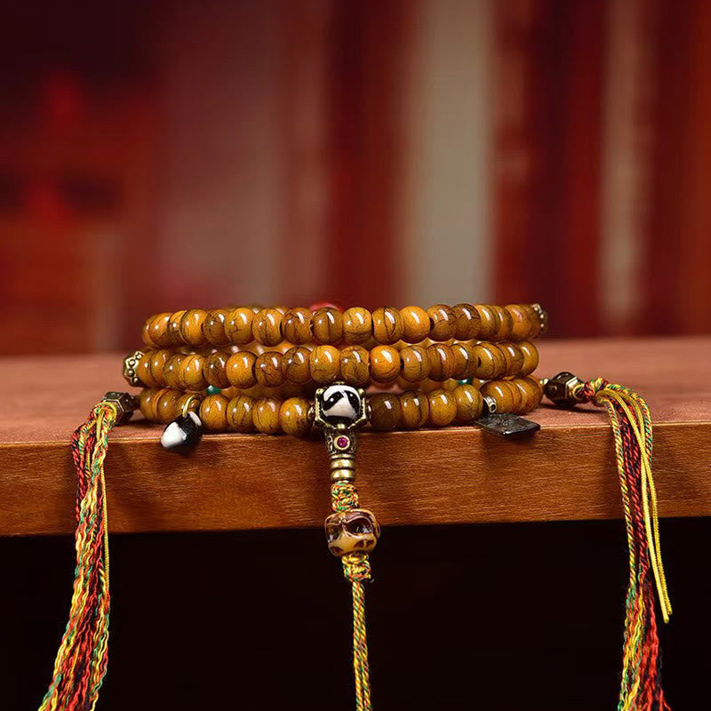 Tibetan 108 Beads Bone Beads Dzi Bead Keep Away Evil Spirits Mala