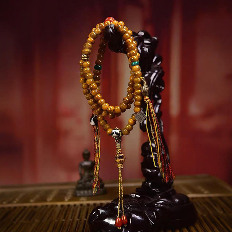 Tibetan 108 Beads Bone Beads Dzi Bead Keep Away Evil Spirits Mala