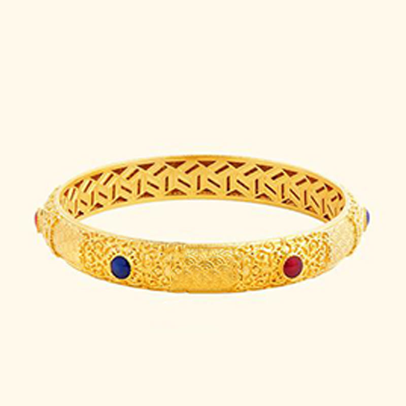 Hollow Auspicious Clouds 925 Sterling Silver Bangle Bracelet