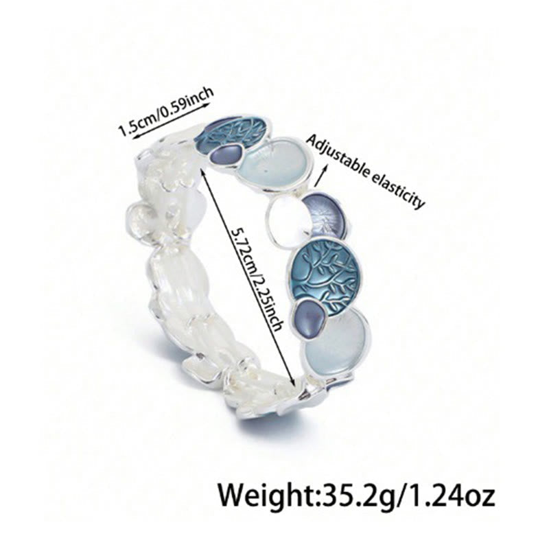 Tree of Life Round Pattern Unity Alloy Elastic Bracelet Bangle