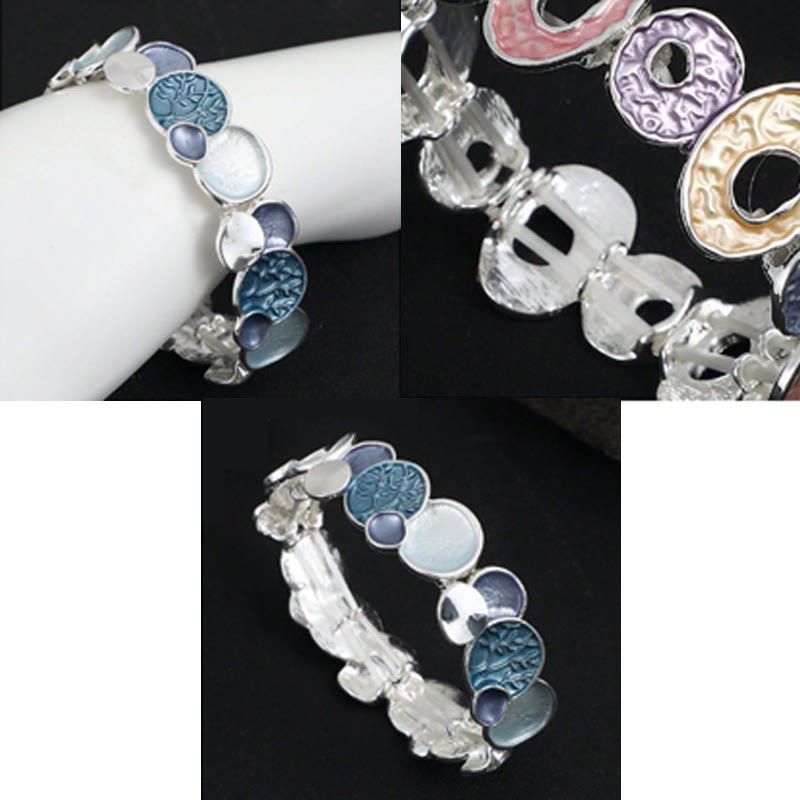 Tree of Life Round Pattern Unity Alloy Elastic Bracelet Bangle