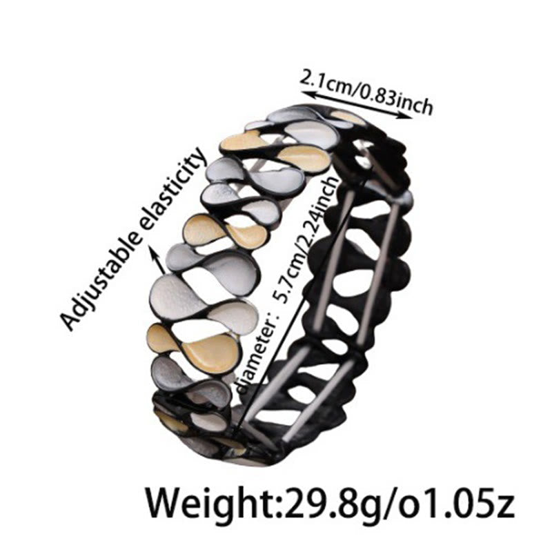 Colorful Geometric Hollow 8-shaped Alloy Healing Elastic Bracelet Bangle