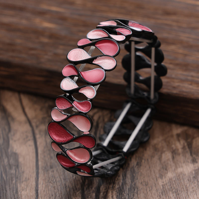 Colorful Geometric Hollow 8-shaped Alloy Healing Elastic Bracelet Bangle