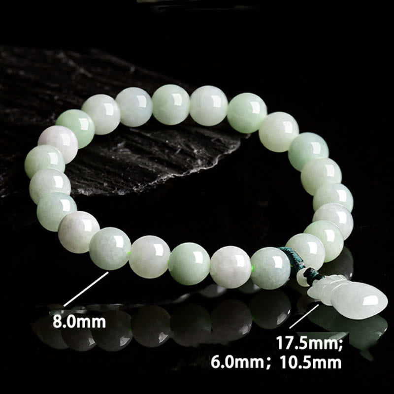 Natural Jade Hand-Carved Money Bag Charm Abundance Bracelet