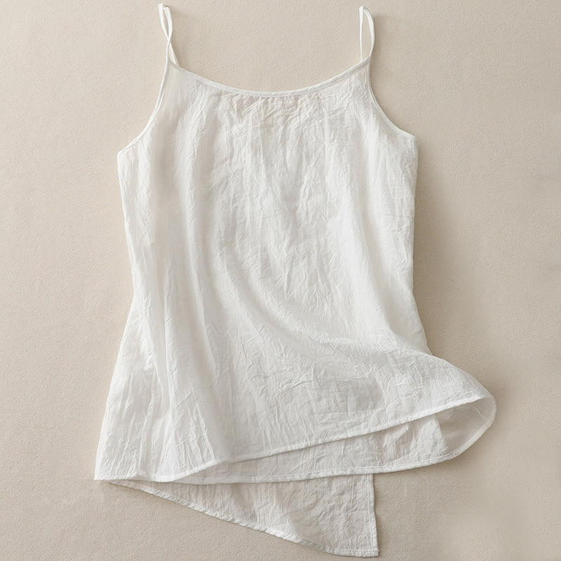 Vintage Side Lace-up Splicing Lace V-neck Sleeveless Women's Vest