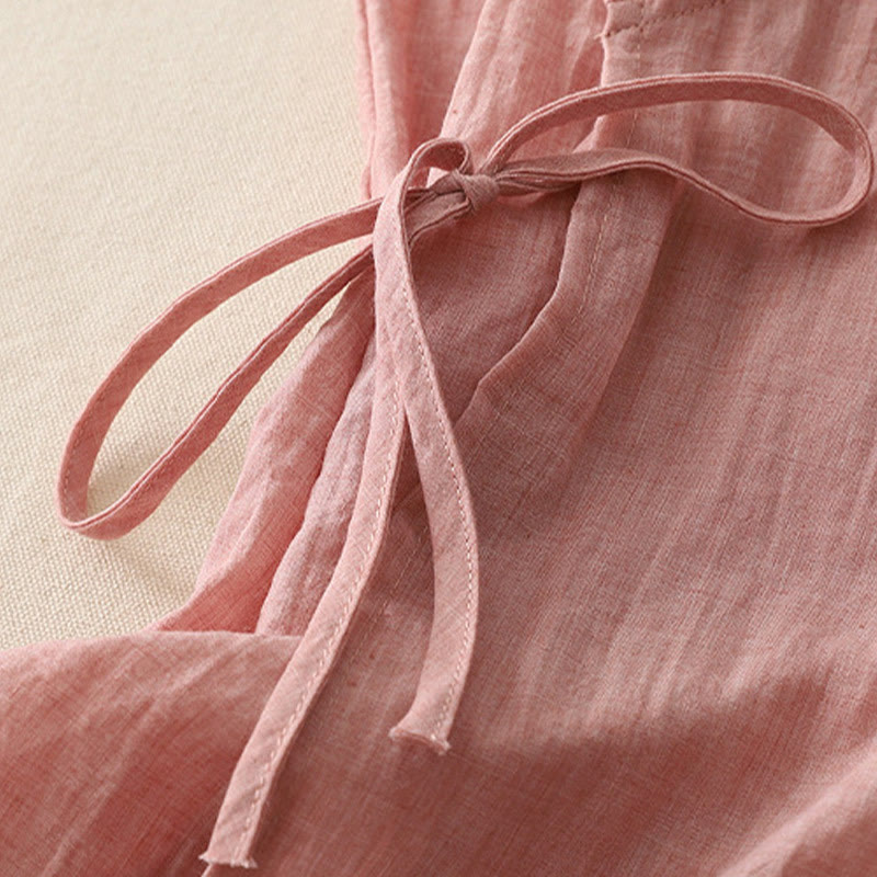 Vintage Side Lace-up Splicing Lace V-neck Sleeveless Women's Vest