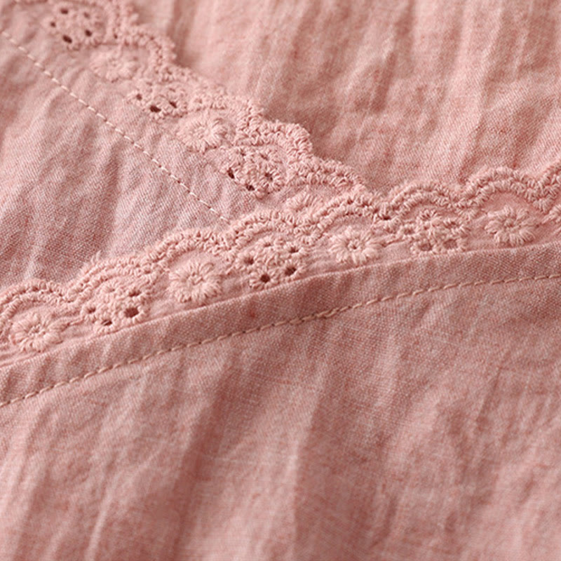 Vintage Side Lace-up Splicing Lace V-neck Sleeveless Women's Vest