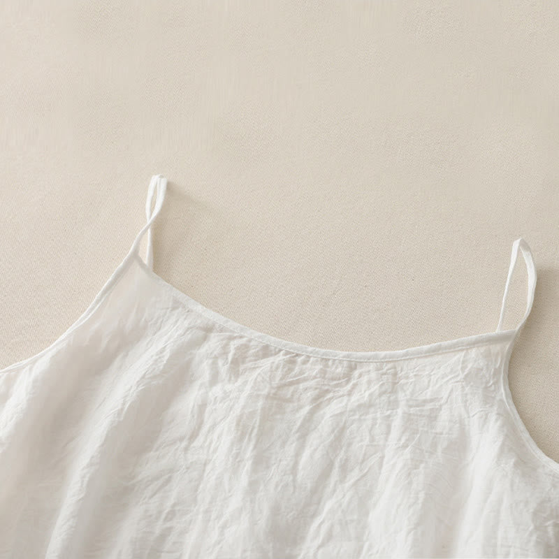 Vintage Side Lace-up Splicing Lace V-neck Sleeveless Women's Vest