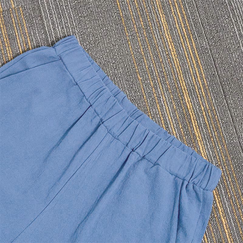 Tactile Cotton Linen Tapered Meditation Pants with Elastic Waist