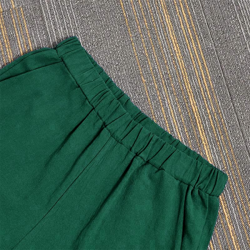 Tactile Cotton Linen Tapered Meditation Pants with Elastic Waist