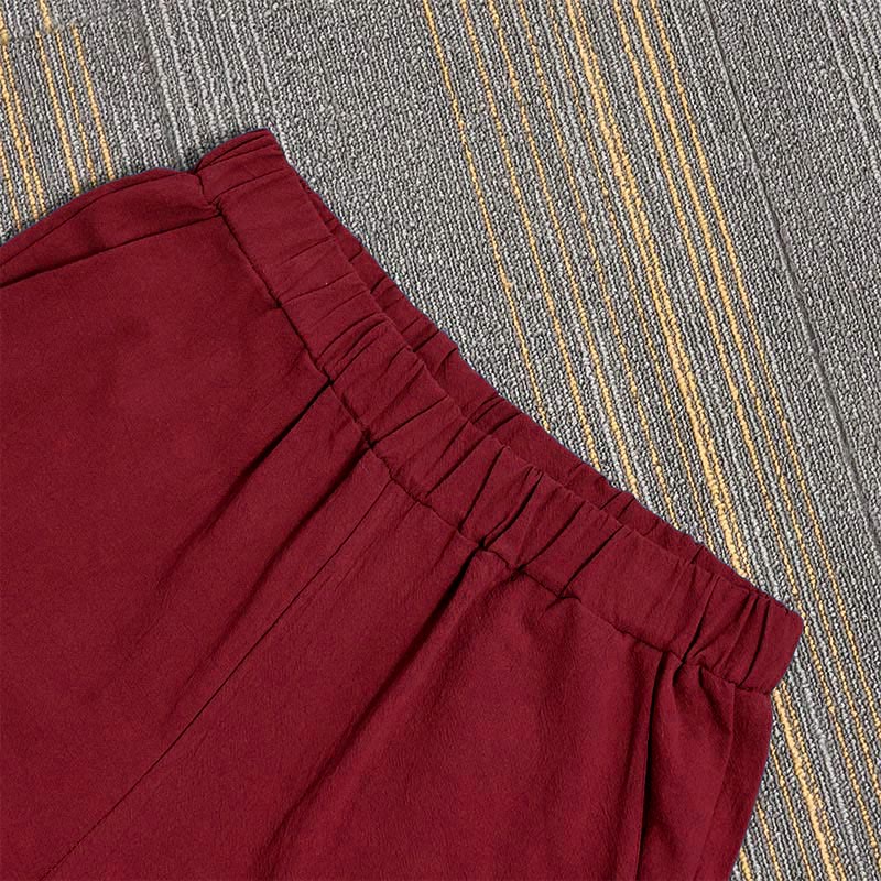 Tactile Cotton Linen Tapered Meditation Pants with Elastic Waist