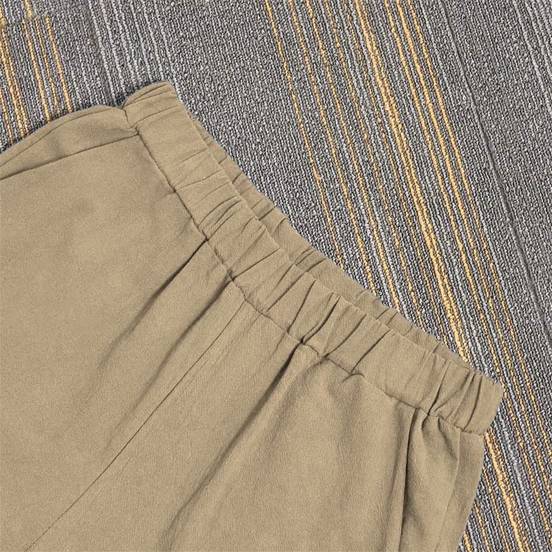 Tactile Cotton Linen Tapered Meditation Pants with Elastic Waist