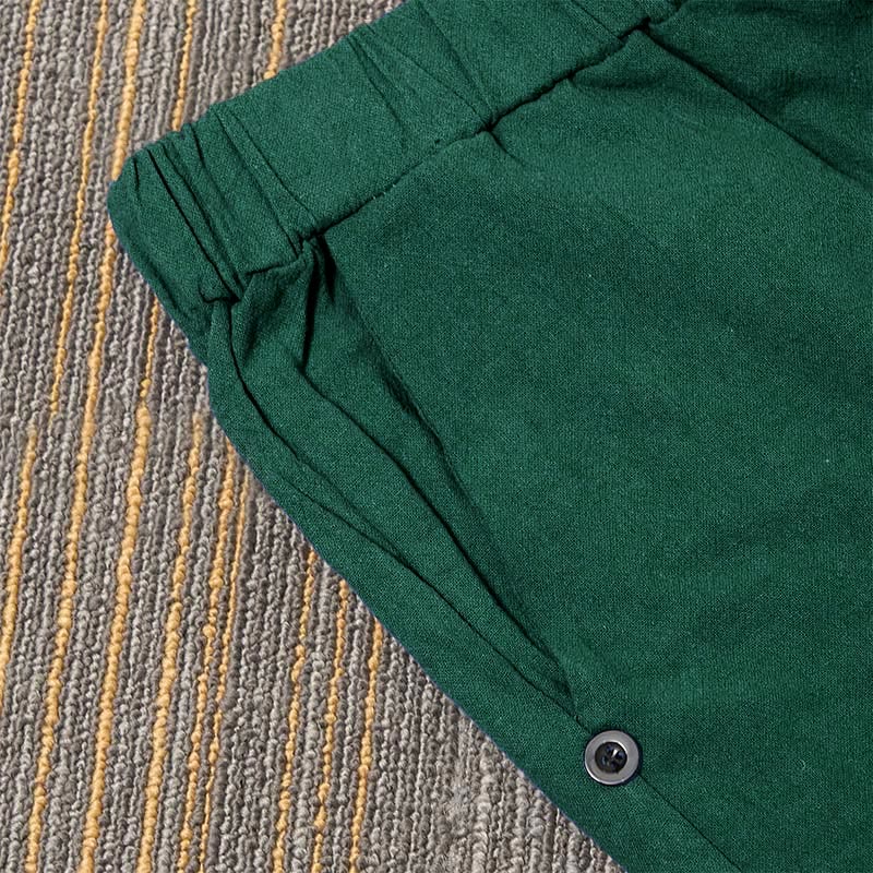 Tactile Cotton Linen Tapered Meditation Pants with Elastic Waist