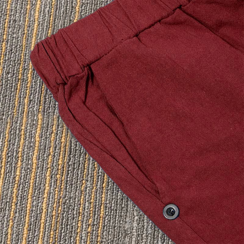 Tactile Cotton Linen Tapered Meditation Pants with Elastic Waist