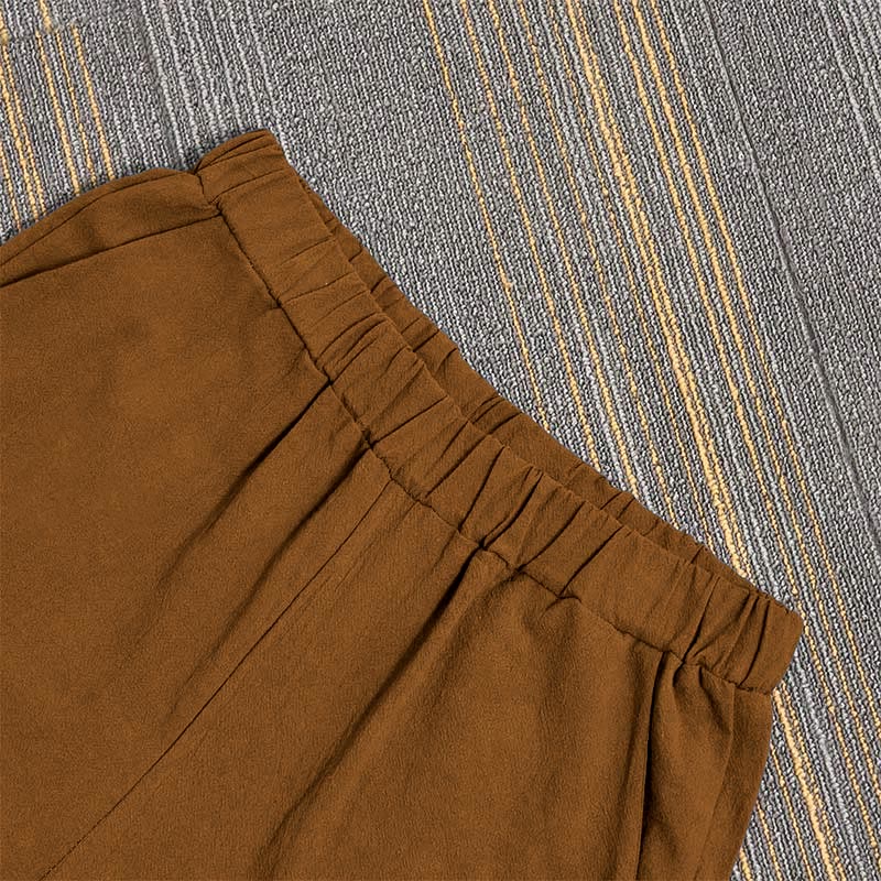 Tactile Cotton Linen Tapered Meditation Pants with Elastic Waist