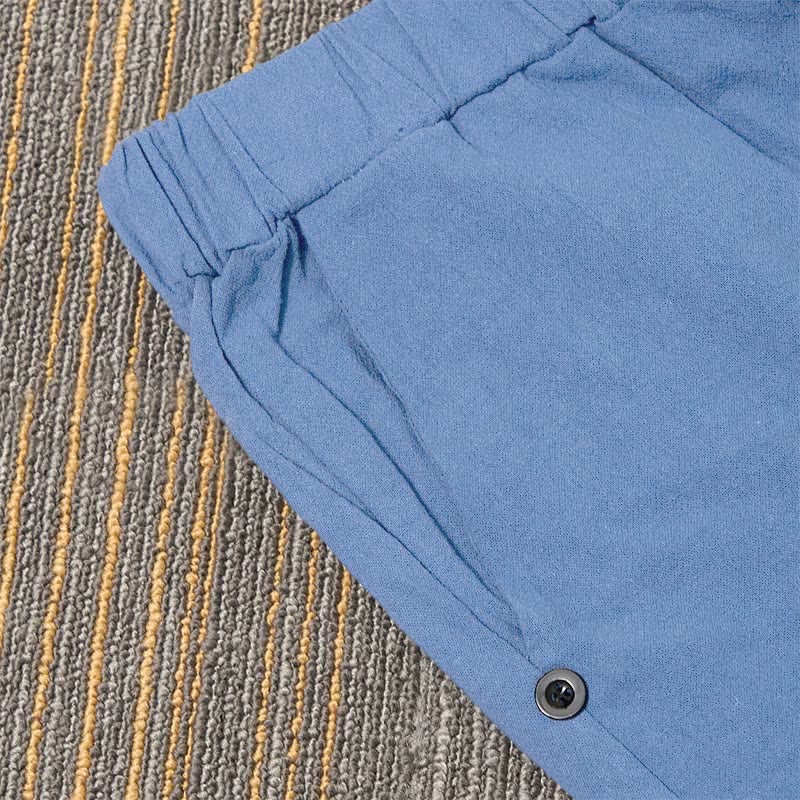 Tactile Cotton Linen Tapered Meditation Pants with Elastic Waist