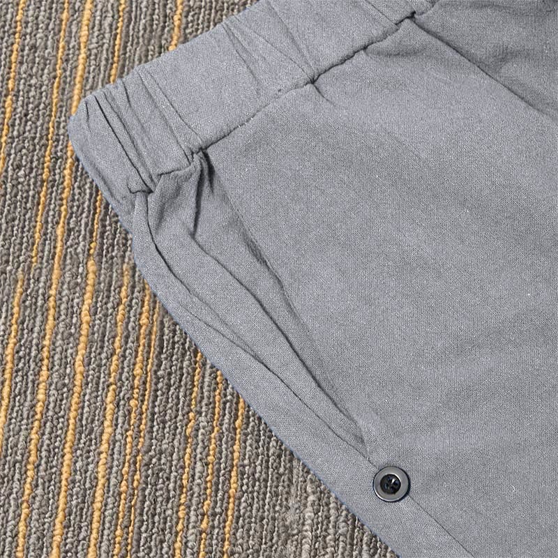 Tactile Cotton Linen Tapered Meditation Pants with Elastic Waist