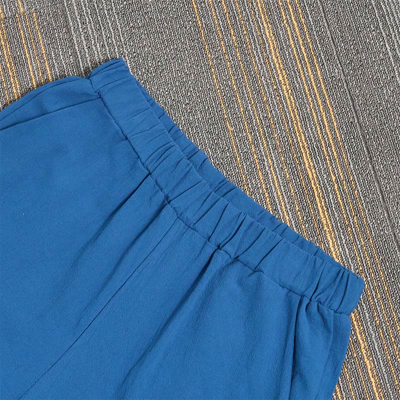 Tactile Cotton Linen Tapered Meditation Pants with Elastic Waist