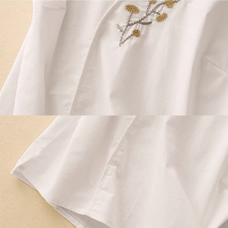 Ethnic Embroidery Asymmetrical Design Women's Cotton Linen Sleeveless Vest