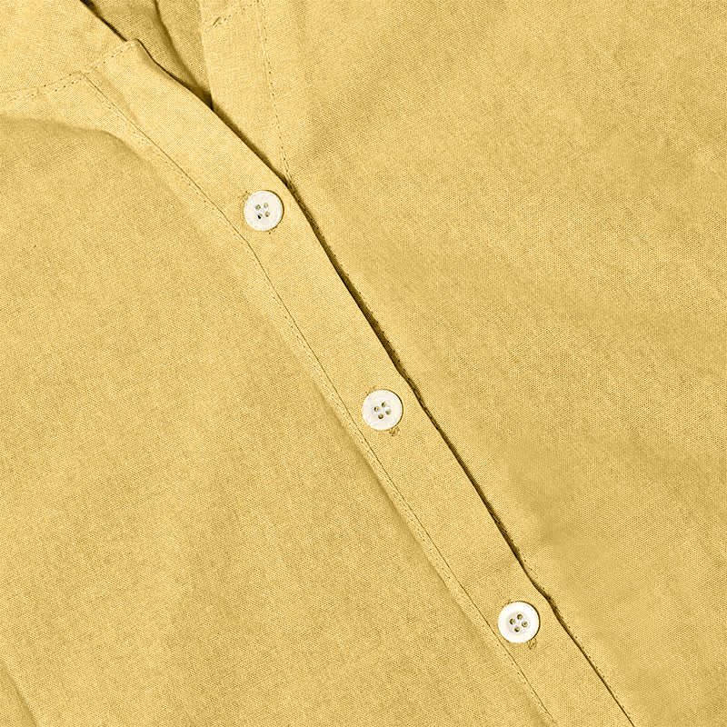 Casual Plain Button Notched Collar Women's Short Sleeve Shirt