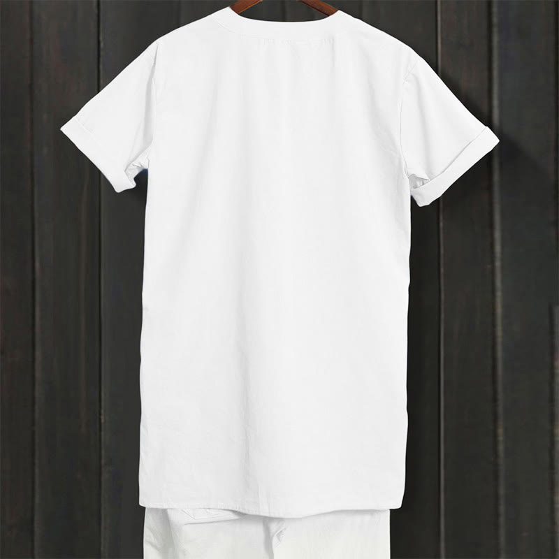 Casual Plain Button Notched Collar Women's Short Sleeve Shirt
