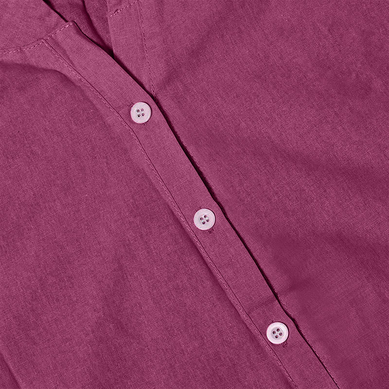 Casual Plain Button Notched Collar Women's Short Sleeve Shirt