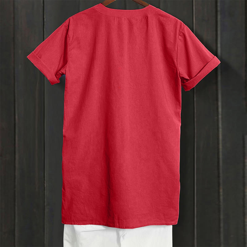 Casual Plain Button Notched Collar Women's Short Sleeve Shirt