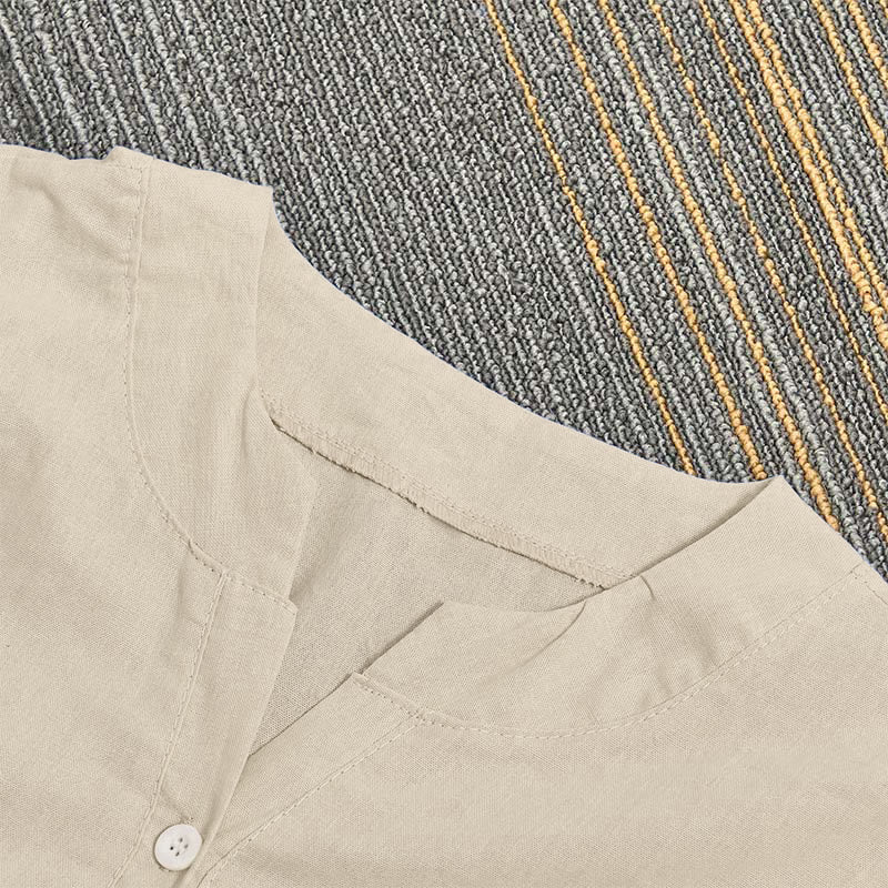 Casual Plain Button Notched Collar Women's Short Sleeve Shirt