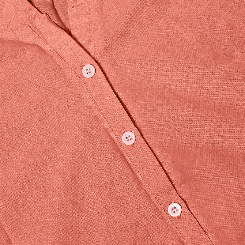 Casual Plain Button Notched Collar Women's Short Sleeve Shirt