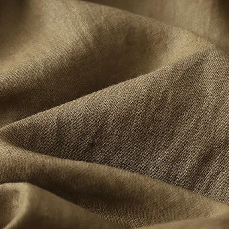 Casual Colorblock Drawstring Women's Cotton Wide Leg Pants With Pockets