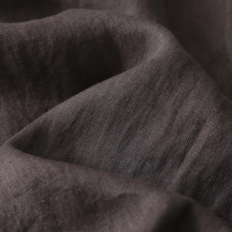 Casual Colorblock Drawstring Women's Cotton Wide Leg Pants With Pockets