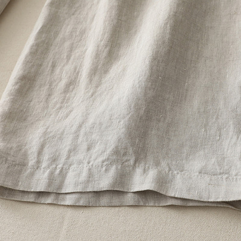 Casual Colorblock Drawstring Women's Cotton Wide Leg Pants With Pockets