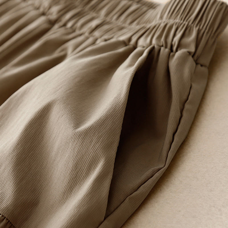 Tactile Cotton Linen Cropped Wide-Leg Meditation Pants