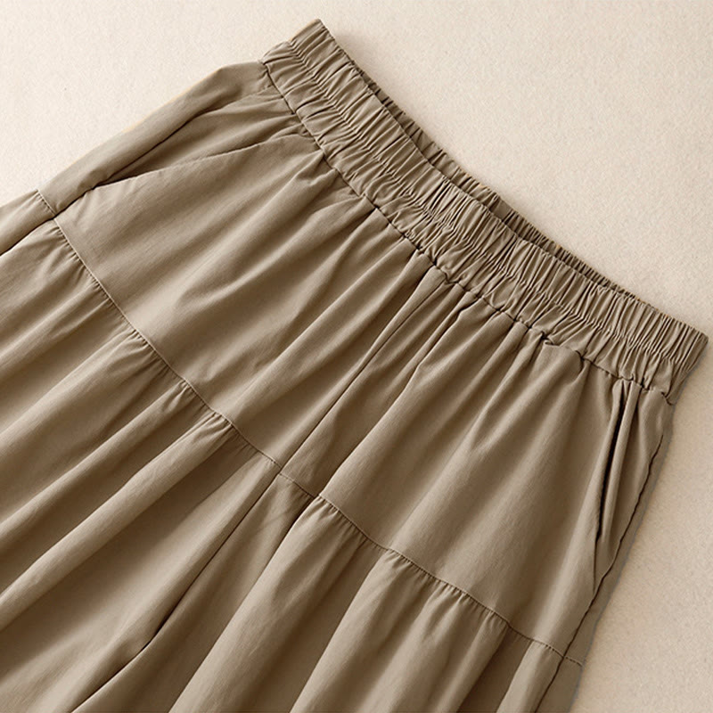 Tactile Cotton Linen Cropped Wide-Leg Meditation Pants