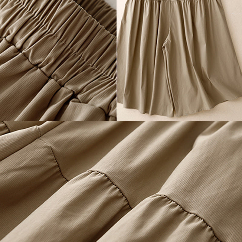 Tactile Cotton Linen Cropped Wide-Leg Meditation Pants