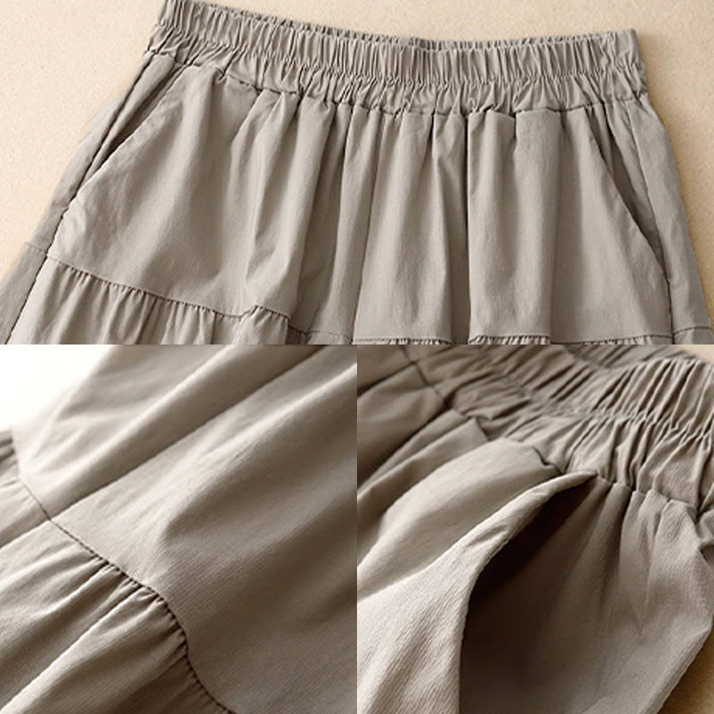 Tactile Cotton Linen Cropped Wide-Leg Meditation Pants