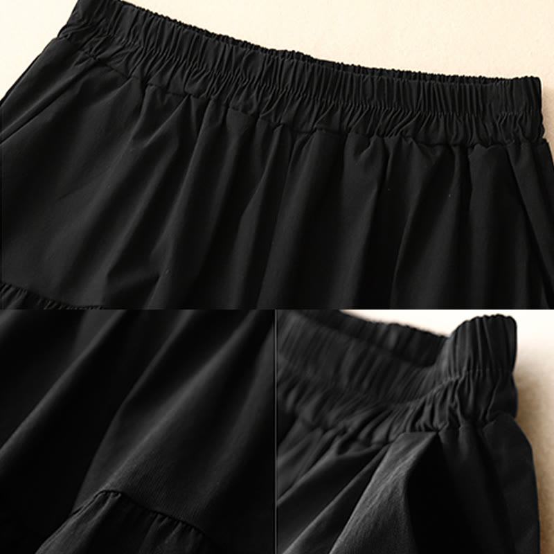 Tactile Cotton Linen Cropped Wide-Leg Meditation Pants