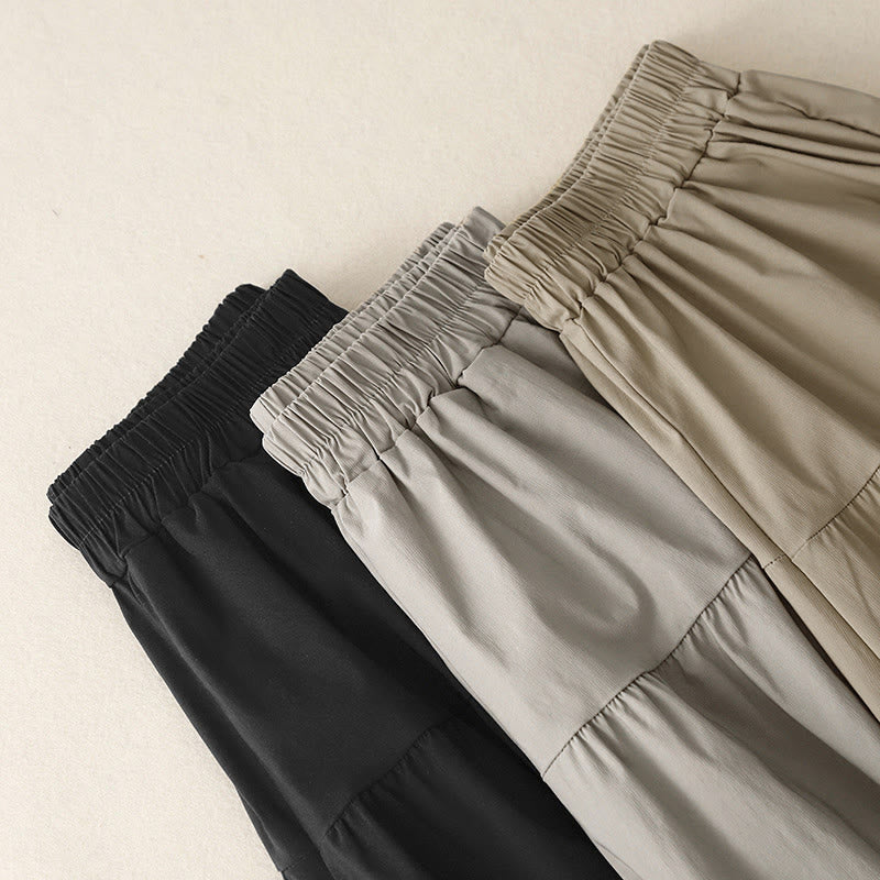 Tactile Cotton Linen Cropped Wide-Leg Meditation Pants