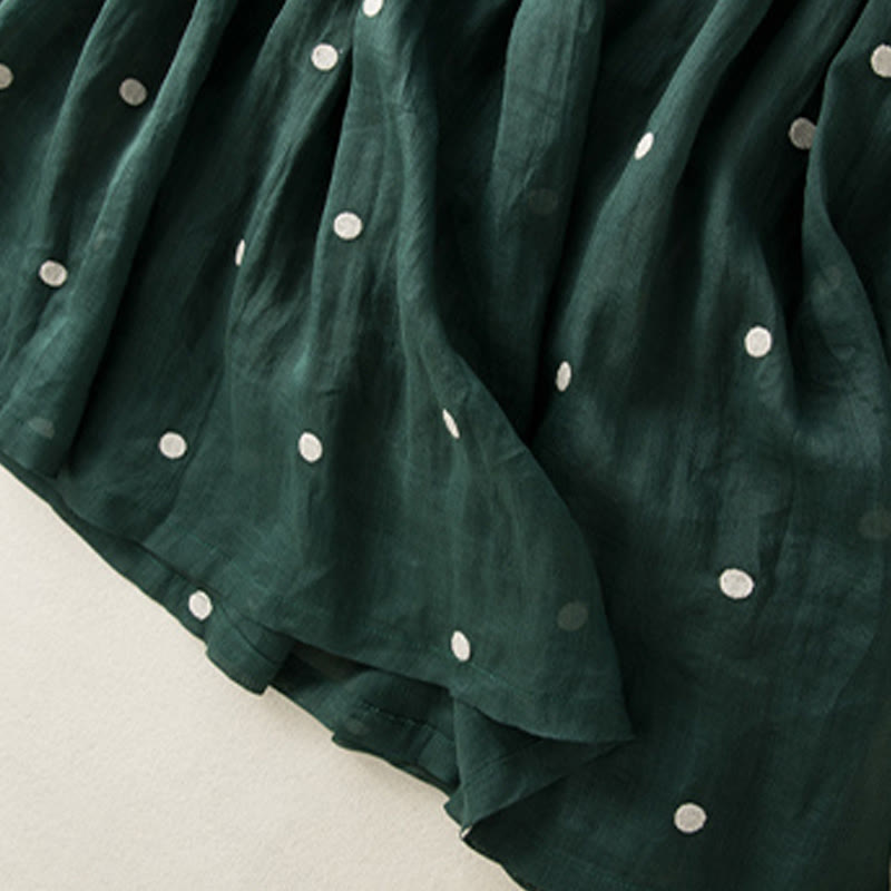 Artistic Vintage Dot Pattern Women's Pleated Skirt