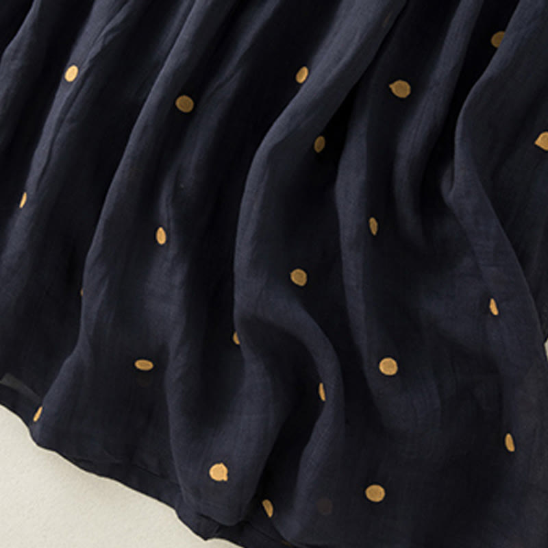 Artistic Vintage Dot Pattern Women's Pleated Skirt