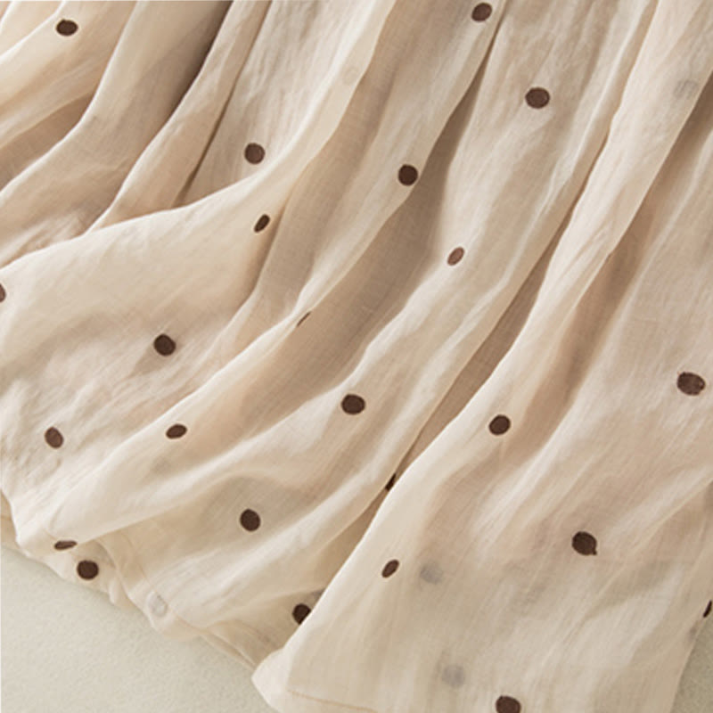 Artistic Vintage Dot Pattern Women's Pleated Skirt