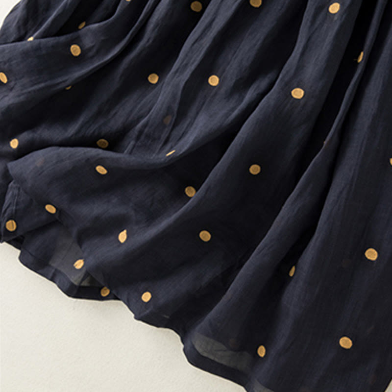 Artistic Vintage Dot Pattern Women's Pleated Skirt